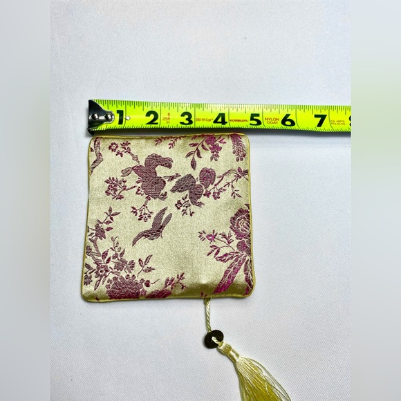 Bag Chinese Silk Brocade Jewelry Bracelet Storage Tassel Zipper Coin Purse - Picture 3 of 5